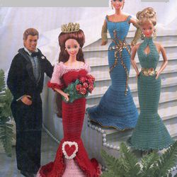 Digital | Crochet patterns for vintage Barbie dresses | Luxurious dresses for dolls 11-1/2 | PDF template