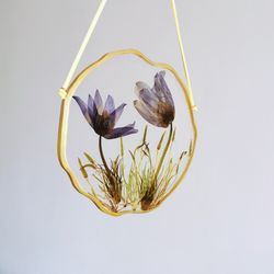 Dried flower art Round frame with pressed flower frame Resin art  Dried flower frame Resin flower