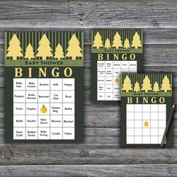 60 Gold christmas tree Baby Shower Bingo Cards,Christmas Baby Shower Bingo Games,Printable Baby Shower Bingo Cards--271