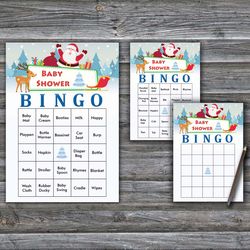60 Merry christmas Baby Shower Bingo Cards,Christmas Baby Shower Bingo Games,Printable Baby Shower Bingo Cards--275