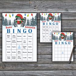 60 Winter animals Baby Shower Bingo Cards,Christmas Baby Shower Bingo Games,Printable Baby Shower Bingo Cards--276