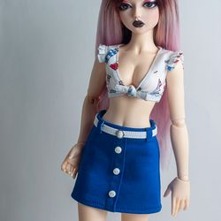Fairyland Minifee MSD BJD Clothes - Blue mini skirt