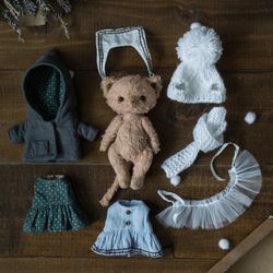 Teddy Cat handmade teddy with clothes set