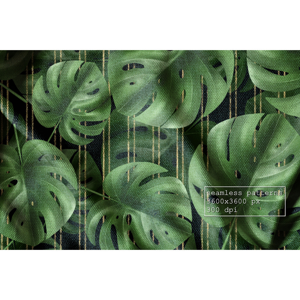 Monstera. Patterns with gold B 03.jpg
