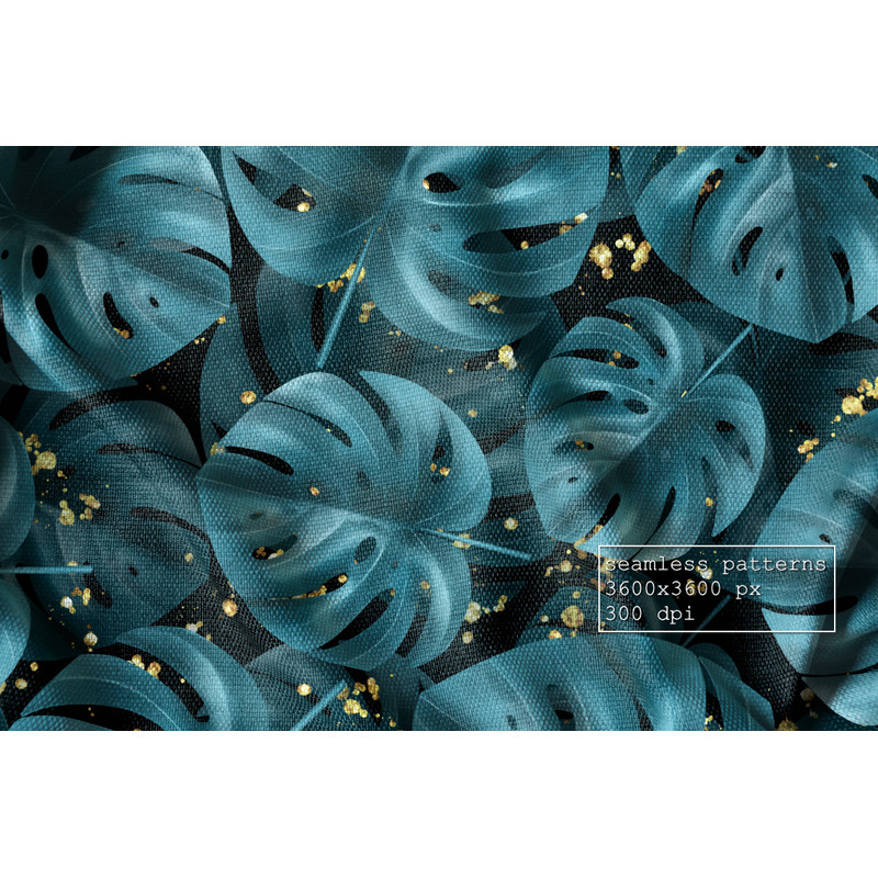 Monstera. Patterns with gold B 04.jpg