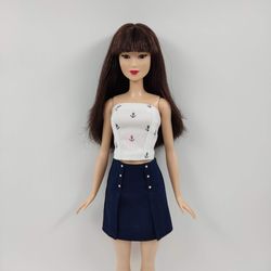 Barbie doll clothes dark blue skirt