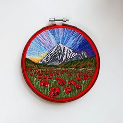 embroidered picture "poppies at dawn"