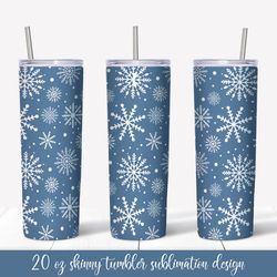 winter snowflakes tumbler wrap. christmas tumbler design sublimation