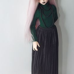 Fairyland Minifee MSD BJD Clothes - Black pleated skirt
