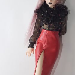 Fairyland Minifee MSD BJD Clothes - Maxi eco leather skirt (2 colors)
