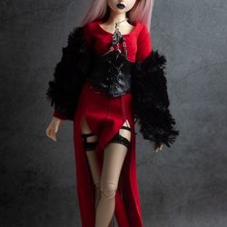 Fairyland Minifee MSD BJD Clothes - Red & Black dress set LIMITED