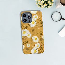 tough case for iphone 14 13 12 11 pro max case floral iphone xr xs x case flowers iphone 14 plus 13 pro 12 mini 11 pro