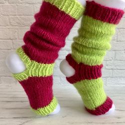 Warm Socks Handmade Knitted Socks Without Toe Socks Unisex Gift For Her Wool Socks Dance socks Home Yoga pilates socks