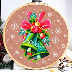 Christmas bells cross stitch pattern, Christmas tree cross stitch, Christmas ornaments cross stitch, Winter cross stitch