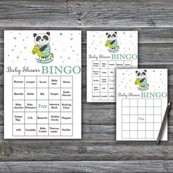 Baby Panda Baby Shower Bingo Cards,Jungle Baby Shower Bingo Games,Printable Baby Shower Bingo Cards--326
