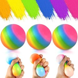 elastic fidget squeeze balls rainbow