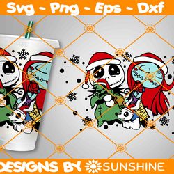 Before Christmas Starbucks Cup svg, Full wrap Jack Sally Oogie boogie No Hole svg, Christmas Svg