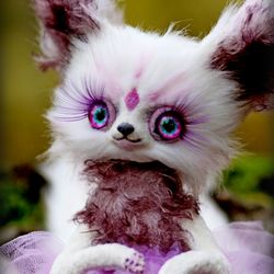 Fantasy fox kitsune Elnaza fantasy creature toy, elf, creation doll, animal doll, fantasy beast, furry art, furry doll,