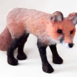 needle felted fox forest animal toy