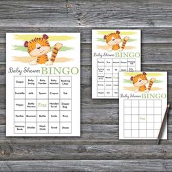 Tiger Baby Shower Bingo Cards,Tiger Baby Shower Bingo Games,Printable Baby Shower Bingo Cards--321