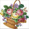 Vintage Cross Stitch Scheme Basket and flowers