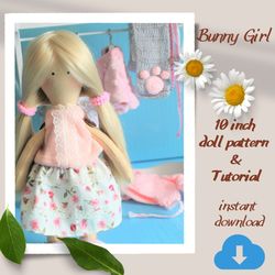 Doll pattern - 10 inch doll pattern and tutorial - Rag doll sewing pattern - Christmas gift idea