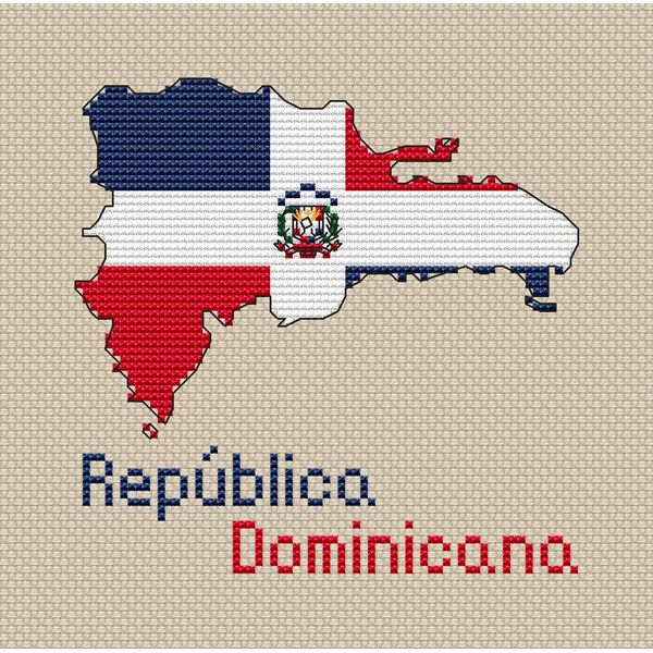 Republica dominicana map cross stitch