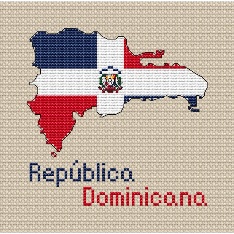 Republica dominicana map cross stitch