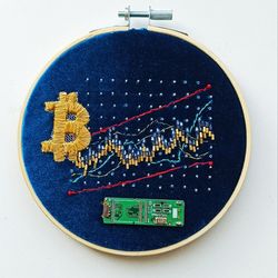 Embroidered picture "Bitcoin"
