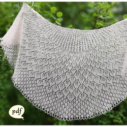 Bustan Shawl Knitting Pattern Simple Design Knit Lace Shawl Wrap for Wedding Crochet bind off