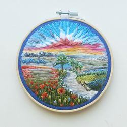 Embroidered picture "Forget-me-nots"