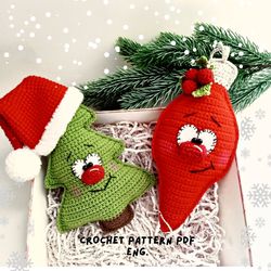 Crochet Christmas decoration: Baubles, Tree Pattern English, Amigurumi, Christmas ornaments, PDF