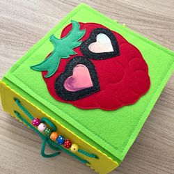 quiet felt book, berry book, montessori toy, busy book for kids, educational toy, gift for baby, soft book for kids