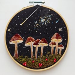 Embroidered picture "Magic mushrooms"