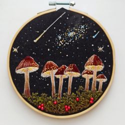 embroidered picture "magic mushrooms"