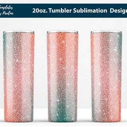 pink green sparkle glitter tumbler wrap