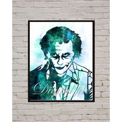 Joker DC Comics Superhero Art Print Digital Files decor nursery room watercolor