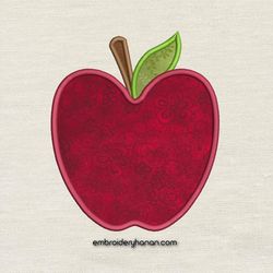 Apple applique Embroidery design 3 Sizes reading pillow-INSTANT D0WNL0AD
