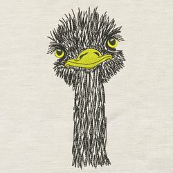 baby ostrich embroidery design 3 sizes reading pillow-instant d0wnl0ad