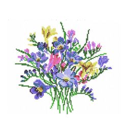 Flower Crocus Snowdrop Spring flowers First flower Beautiful bouquet Machine embroidery design Cross-stitch digital file