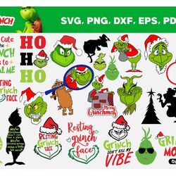 The Grinch SVG, Grinch SVG Cut Files, Grinch Clipart Bundle, SVG & PNG Files for Cricut & Silhouette