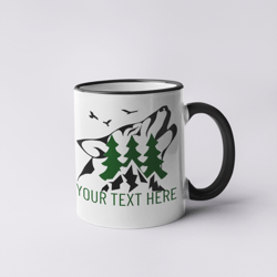 Mountains with Wolf Personalized Name Coffee Mug Wolf Lover Gift for Women and Men Wolf Coffee Cup Wolf Cup Grey Wolves