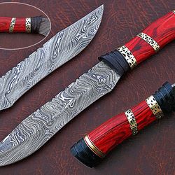 Damascus Hunting Knife, Damascus Fixed Blade Knife, Damascus Gut Hook Knife, Damascus Ka bar Knife Hand Made Knives Gift