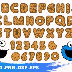 Digital Download, Cookie Monster svg, Cookie Monster font, Cookie Monster alphabet