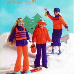 Digital | Vintage Barbie Knitting Pattern | Knitting Patterns for Dolls 11" | ENGLISH PDF TEMPLATE