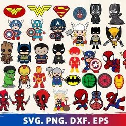 Big SVG Bundle, Digital Download, Spiderman svg, Iron Man svg, Superman svg, Deadpool svg, batman svg, hulk svg