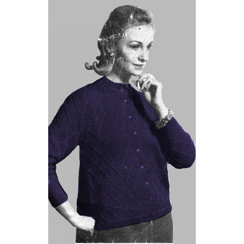 Cardigan Women vintage knitting pattern