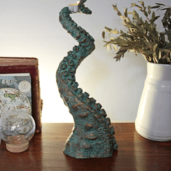 Spiral Octopus, Kraken Tentacle, Cthulhu mythos inspired Candleholder, Steampunk vintage statuette