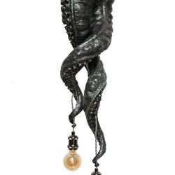 Octopus, Antique gold Tentacle, Cthulhu mythos Fantasy Gift Idea, Steampunk vintage designer chandelier, light lamp, lan
