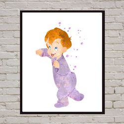 Michael Darling Peter Pan Disney Set Art Print Digital Files nursery room watercolor
